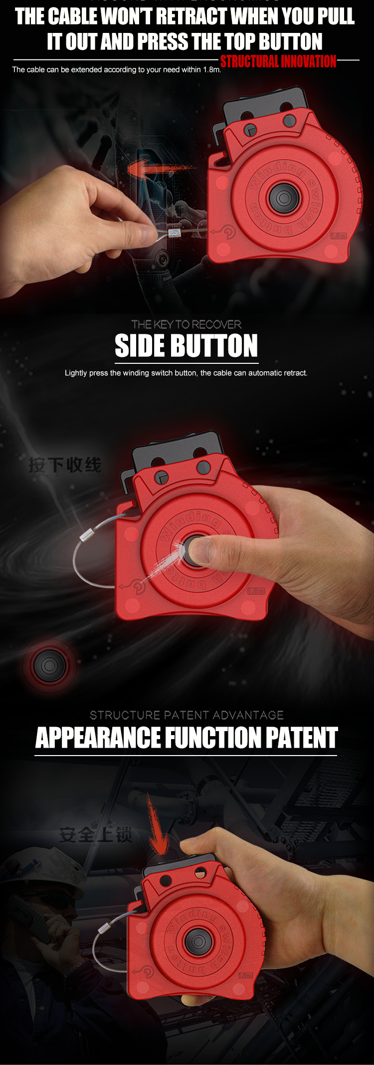 NEW ARRIVAL Automatic retractable cable lock device BD-L41 ,only sale by BOSHI !!