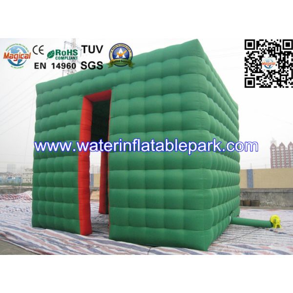 Green Cube Inflatable Cube Tent / Inflatable Marquee Tent For Advertising