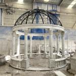 White Marble Wedding Gazebo Marble Bench Hand Carved Large Natural Stone Gazebo