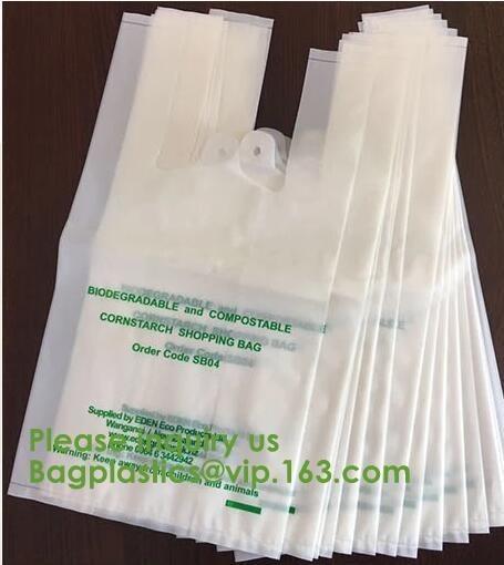 BIODEGRADABLE PVA PLASTIC WATER SOLUBLE VEST HANDLES BAG, COMPOSTALE PLA+PBAT