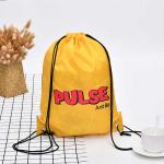 Grocery Drawstring Non Woven Bag Yellow 105Gsm Eco Promotional Non Woven Bags