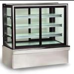 Curved Glass Door With 3 Shelf Cake Display Showcase For Snack In Bakery Shop