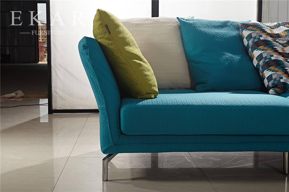 Leather and Fabric 6 Seater Modern Living Room Sofa Set AW-ES17-1733