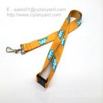 Dye sublimation transfer print lanyard with breakaway buckle