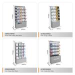 Skincare Shop Shelf Grey Wooden Laminated Display Cabinet For Space-Saving Shop