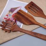 Non Stick Bamboo Kitchen Utensils Wooden Spoons Bulk For Cooking 5 Piece