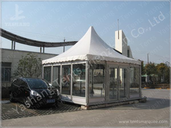 Waterproof Metal Frame 4X4 Gazebo Canopy Tents Watch House Double Wing Glass