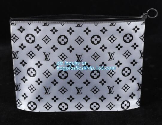 durable clear PVC Slider zipper stand up bag, slider bag for packaging clothing