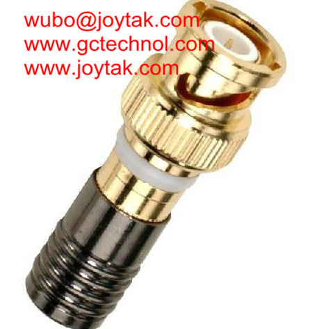 BNC male Coaxial Connector Compression Type 50ohm for RG6U coax Cable Gold Plated BNC shell