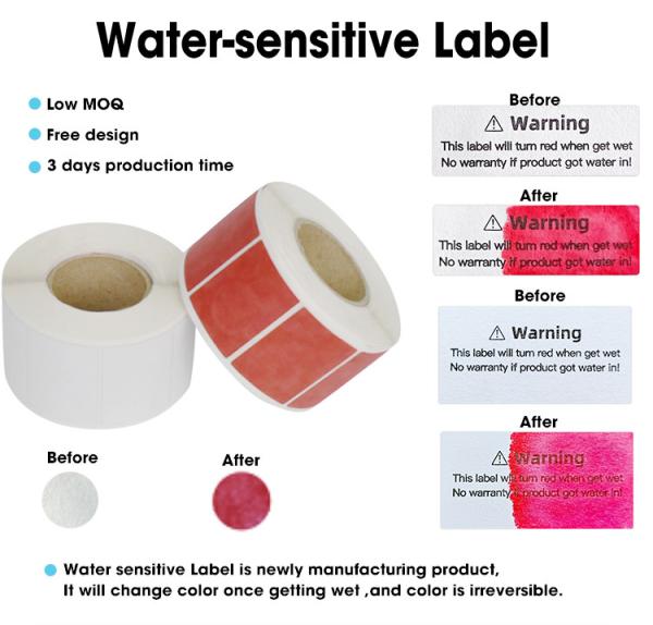 Water Sensitive Sticker Turn Red When Got Wet Device Potential Damage Indicator