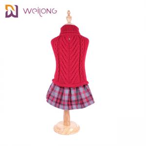 China Yarn Dyed Plaid Customized Knit Pet Sweater BSCI Knitted Wool Dog Jumper on sale