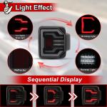 LED Rear Lights Car Rear Lamps Assembly Replacement 1Pair Matte Black Housing