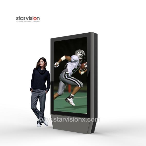 Freestanding Outdoor Digital Poster LCD Display 2500nits Ultra Hight Brightness