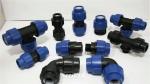 ISO14001 Blue HDPE Compression Fittings Coupling For Poly Pipe
