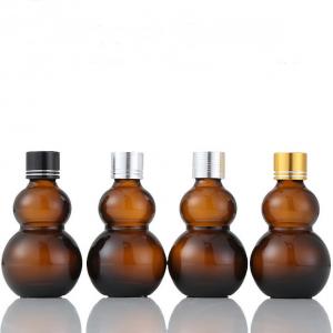 Wholesale Brown Glass Bottles Containers High Sealing Performance Amber Gourd Shape from china suppliers