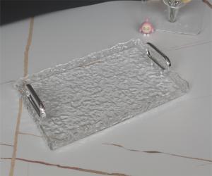 Wholesale Stylish Clear Stone Finish Acrylic Tray Plexiglass Serving Tray Modern Style from china suppliers