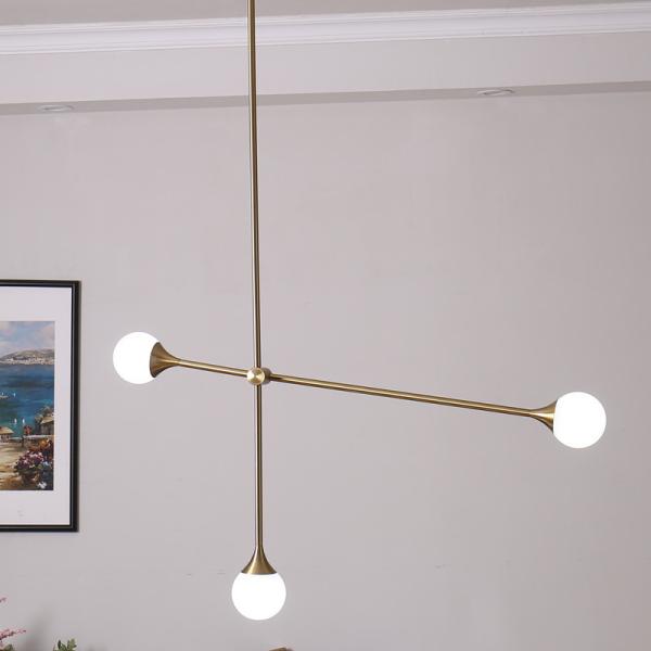 Nordic gold chandelier Line Iron Lighting Glass Ball Lampshade lustre industrial