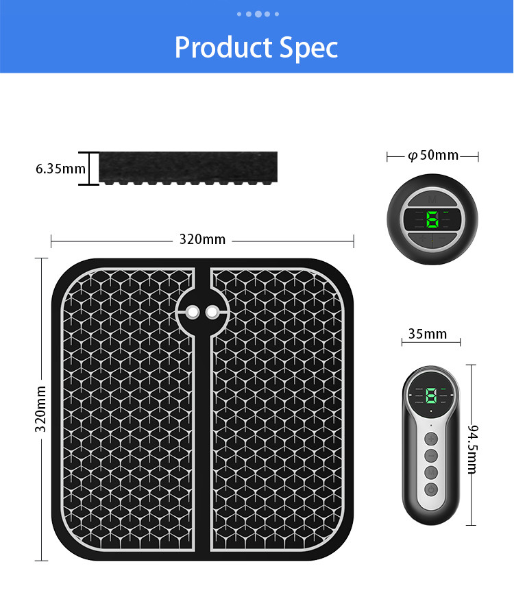 Fodable Electric Pulse EMS Foot Massager Painess Relief Foot Muscle Stimulator 5V