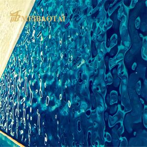Wholesale 201 Stainless Steel Blue Water Ripple Sheet 0.65mm Thick For Ceiling Decorate from china suppliers