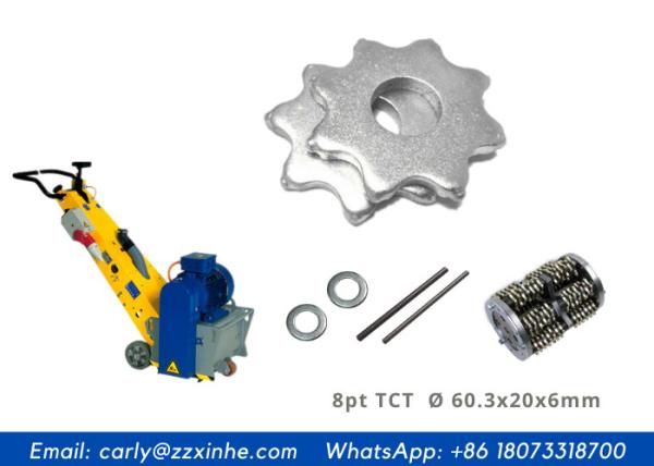 8 Tips Concrete Milling Cutters 8pt TCT Carbide Cutters For Coating Removal