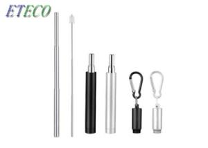 Wholesale Retractable Stainless Steel Smoothie Straws , Custom Stainless Steel Straws from china suppliers