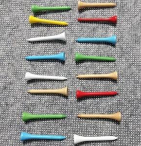 Wholesale Wooden golf tees in white, red, blue, green color and natural wood color from china suppliers