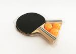 Color Handle Table Tennis Set 2 Rackets and 3 Balls Blister Packing for Family