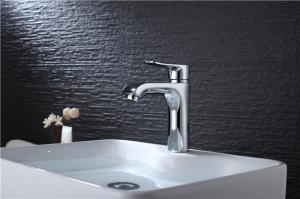 China Square Bathroom Sink Faucets , Single Handle Basin Sink Bathroom Vanity Faucets on sale