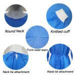 45gsm OEM Medical Isolation Gown Level 2 SMS Fabric Anti Bacterial Gown For