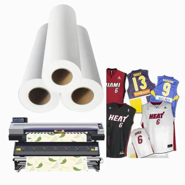 98% Heat Transfer Rate Dye Sublimation Paper Roll 40g/50g/60g/80g/100GSM With 44