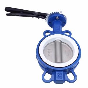 Wholesale Manual Operation Wafer Cast Iron Butterfly Valve with Ductile Iron Body and Rubber Seat from china suppliers
