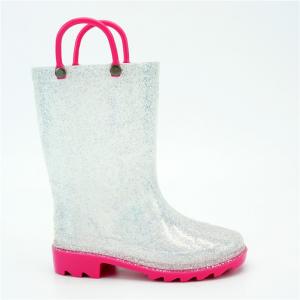 Wholesale Mid Calf Short White Rain Boots With Handles 35EU from china suppliers