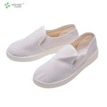 Food factory cleanroom stripe canvas PVC outsole shoe esd antistatic dustproof