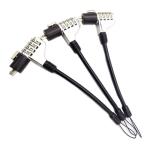Black Steel Cable Locks Plastic Coated Retractable Spring Coiled Steel Rope