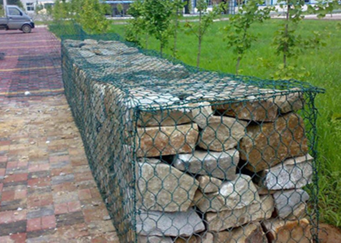 PVC Coated Antiseptic Gabion Welded Wire Mesh Hot Galvanized Dark Green