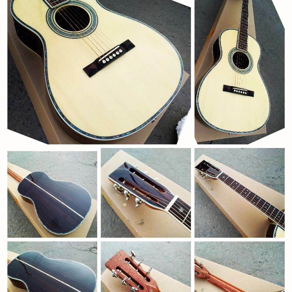 ooo42 acoustic guitar 00 solid spruce parlor acoustic guitar OOO body AAA quality guitars