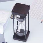 Black 30 Minute Hourglass Sand Timer Custom Logo For Business Gift