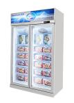 Large Commercial Glass Door Multifunctional Upright Freezer Display For Beverage