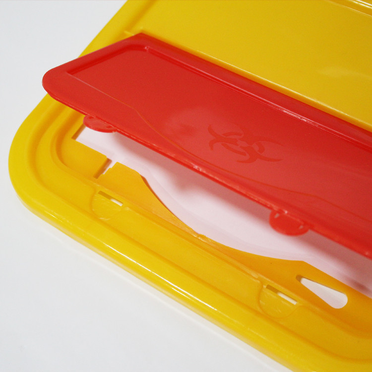 8L Safety Biohazard Disposal Container Medical Sharps Box Plastic Yellow round Safety Box