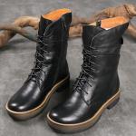 S037 Casual handmade women's shoes original retro Martin boots round head side