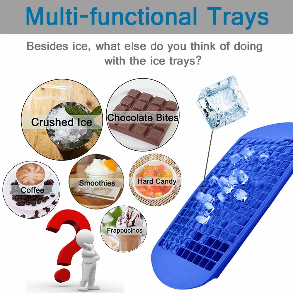Food Grade Lce Cube Tray With Lid And Bin For Freezer BPA Free Silicone Ice Cube Trays Molds