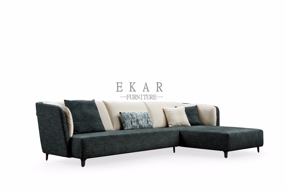 Living Room Furniture L Shaped Fabric Couch Corner Sofa Set