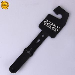 Wholesale Customized Logo Embossed Black Plastic Belt Hangers For Shop from china suppliers