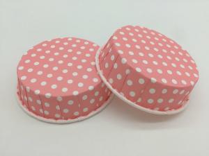 China Pink Polka Dot PET Baking Cups Greaseproof Cupcake Liners Baking Tool Recyclable on sale