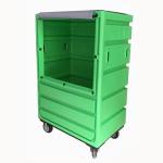Large Capacity Grey PE Plastic Hotel Laundry Cart For High Volume Linen