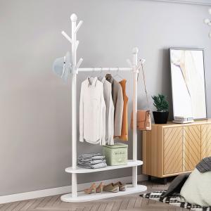 Wholesale Roydom Office Coat Bamboo Cloth Hanger Stand With Shelves from china suppliers