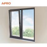 Prefabricated black casement windows aluminium double glazing tilt and turn