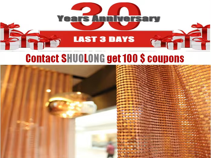 Flexible Aluminum Metal Sequin Mesh Metallic Cloth Chain Mail Curtain Fabric