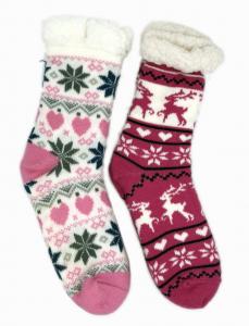 Wholesale Double Layer Jacquard Soft Cozy Socks Snowflake Ladies Indoor Socks from china suppliers