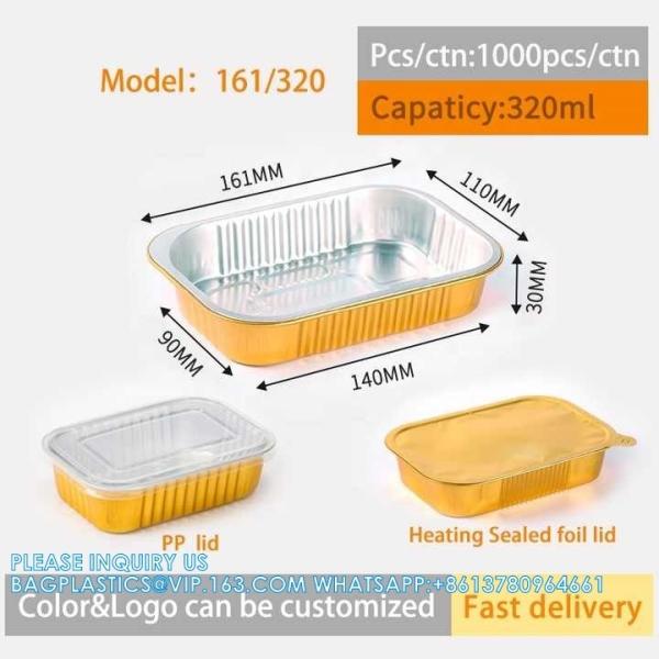 161mm Diameter 320ml Disposable Foil Trays Food Containers Smooth Wall Aluminium